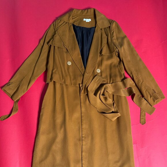 VETTA Convertible Trench Coat – 4-in-1 Sustainable Gold Tencel Jacket, Size S - Picture 5 of 13